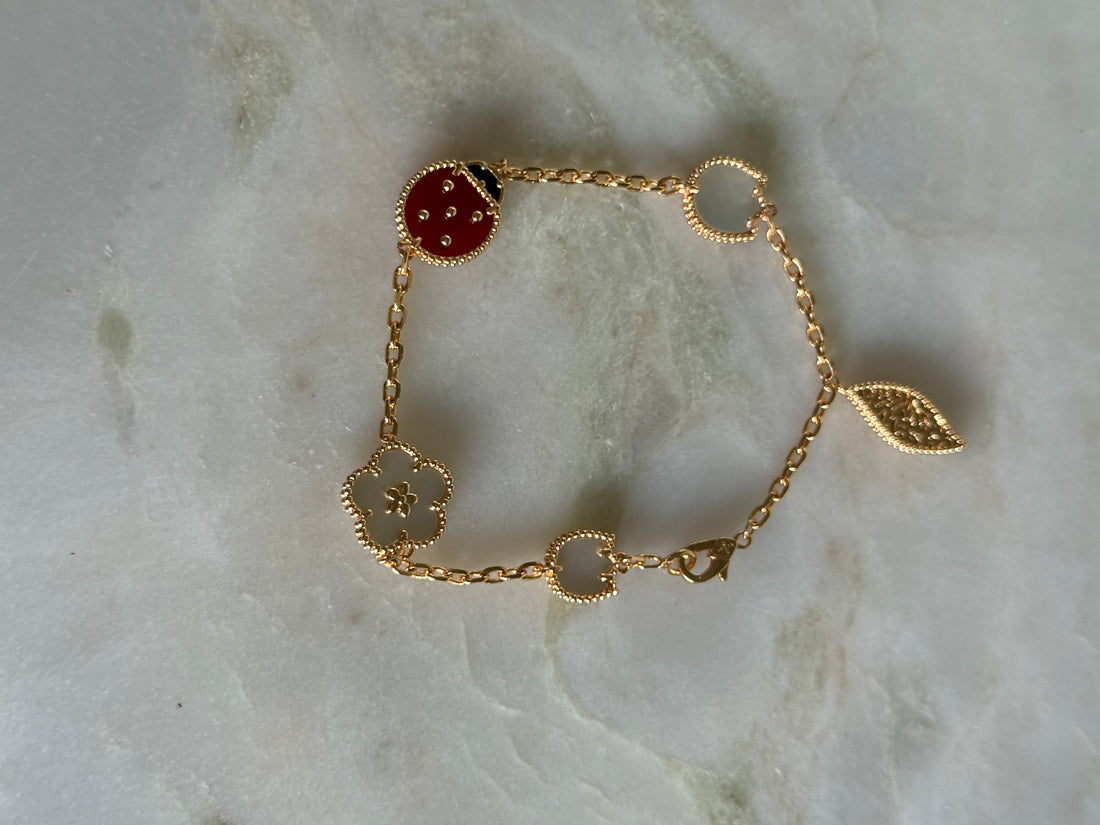 VK Style Rose Gold Lady Bug Bracelet