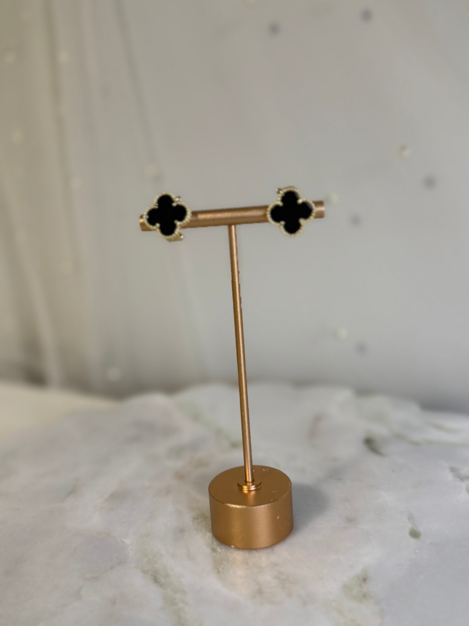 VK Style Black Flower Earrings