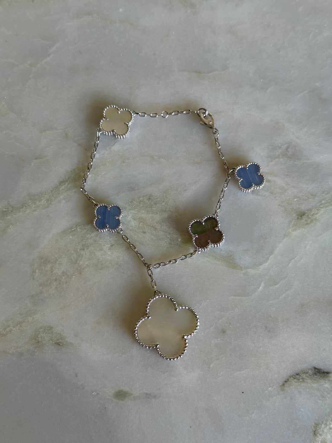 VK Style Light Blue White Gray Silver Bracelet