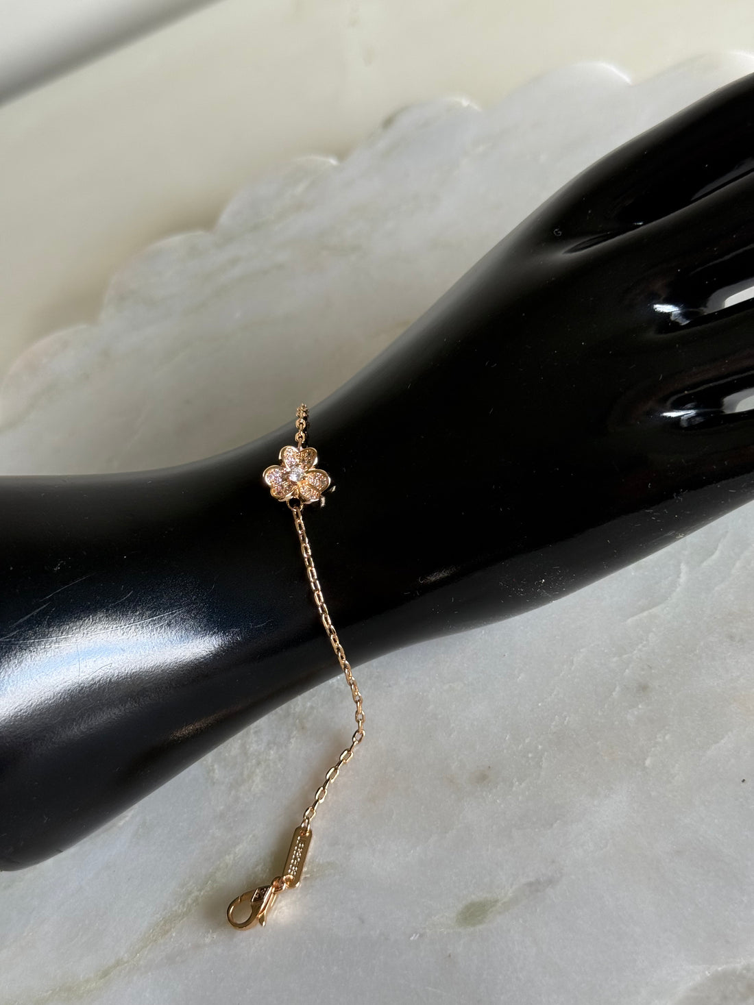 VK Style Rose Gold Zircon Flower Bracelet