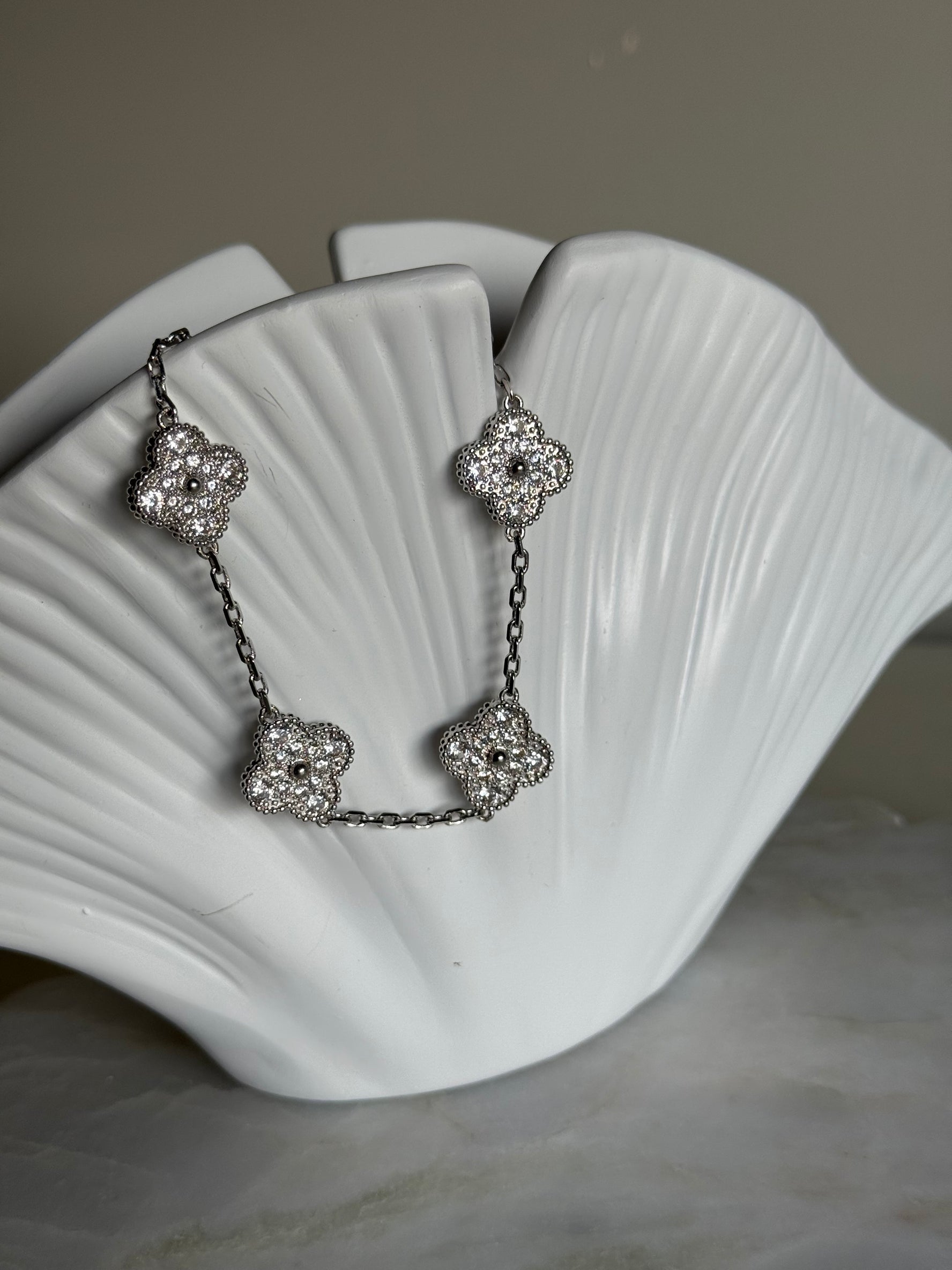 VK Style Zircon Silver Bracelet