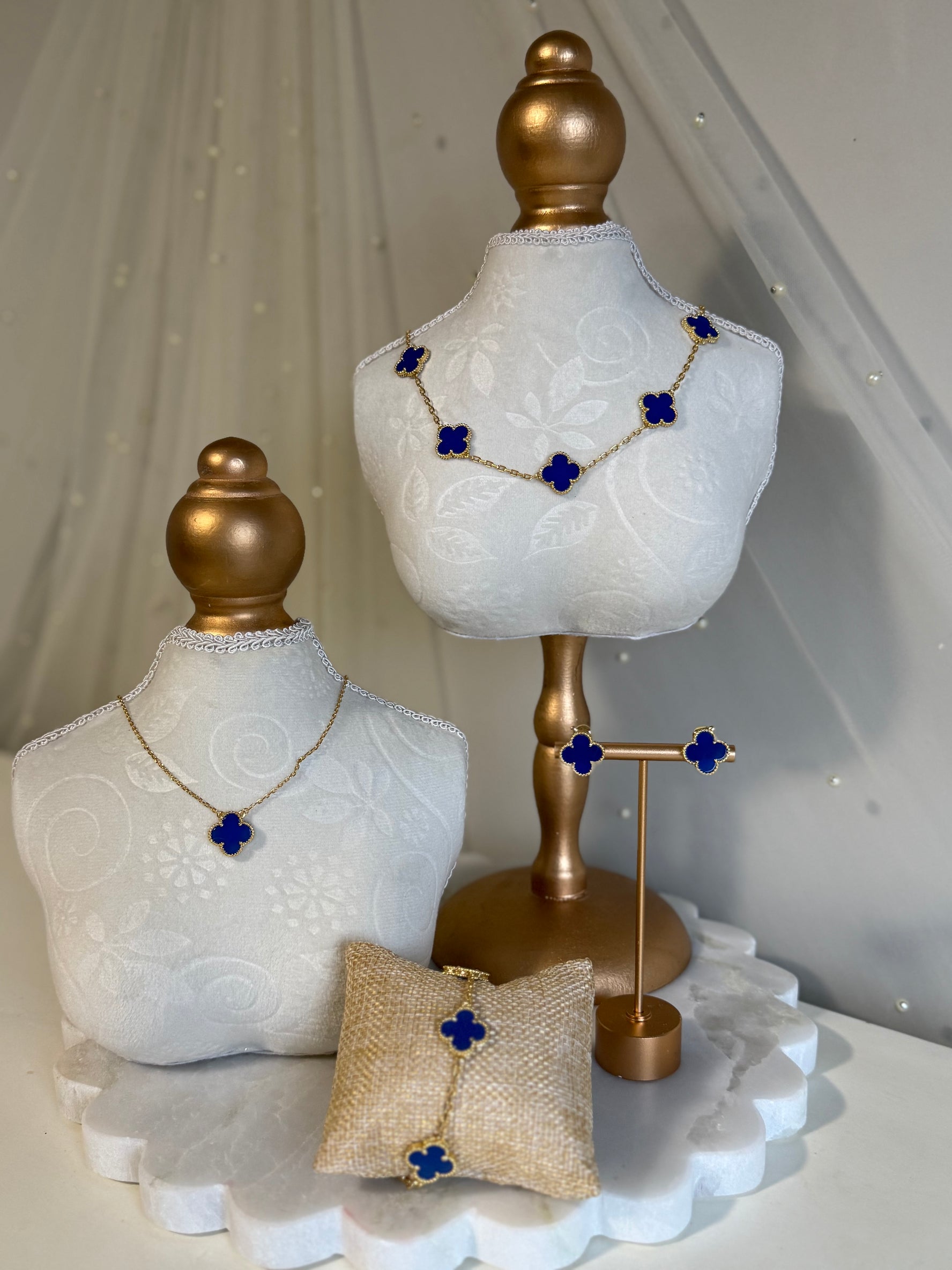 VK Style Blue Flower Earrings