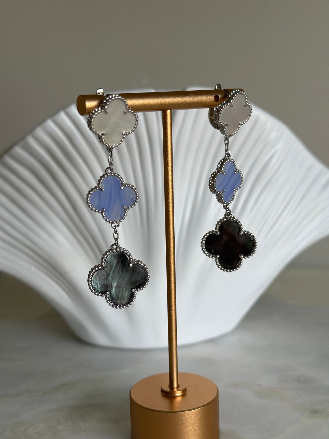 VK Style Light Blue White Gray Earrings