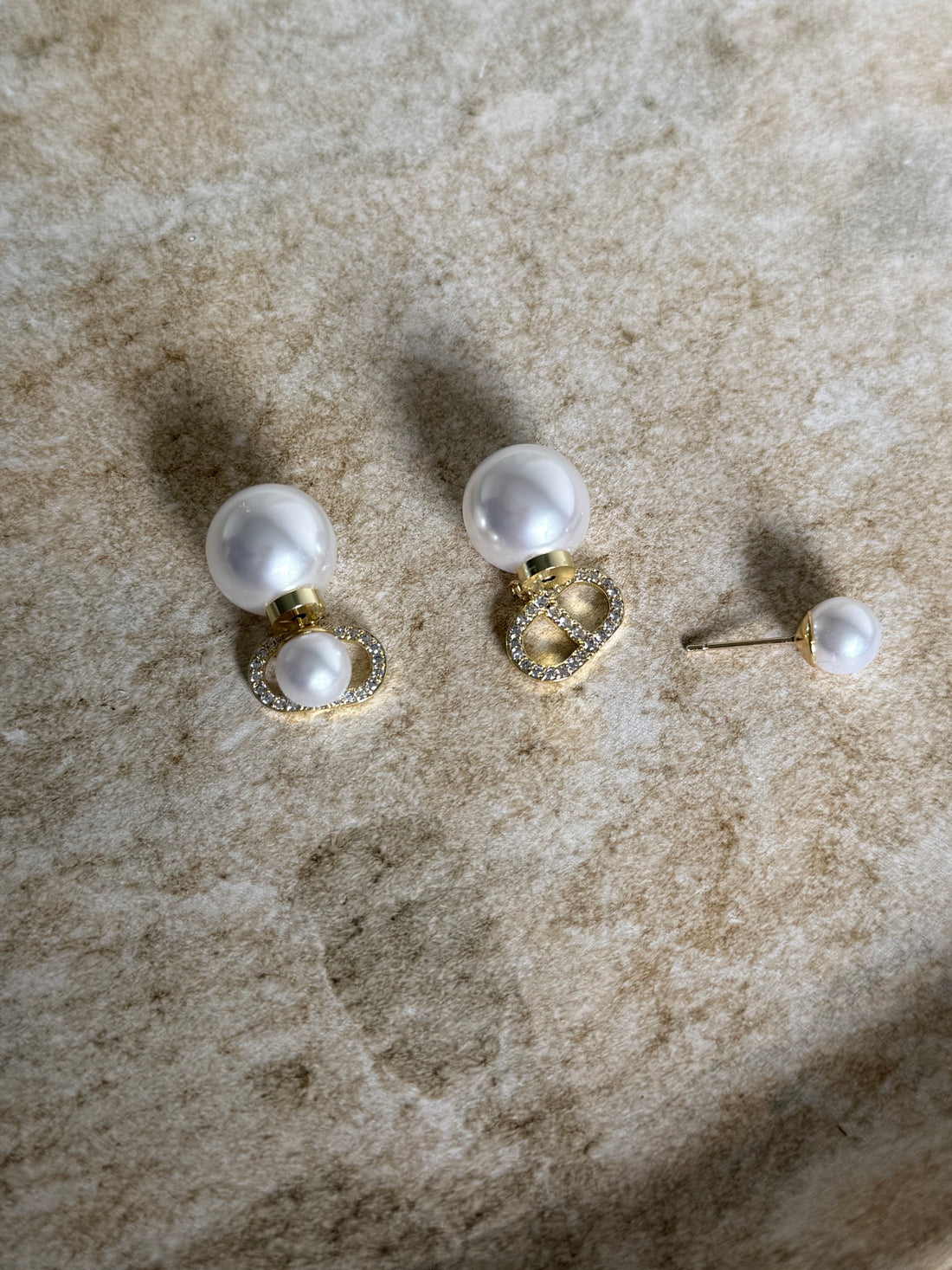 V Pearl Style Earrings