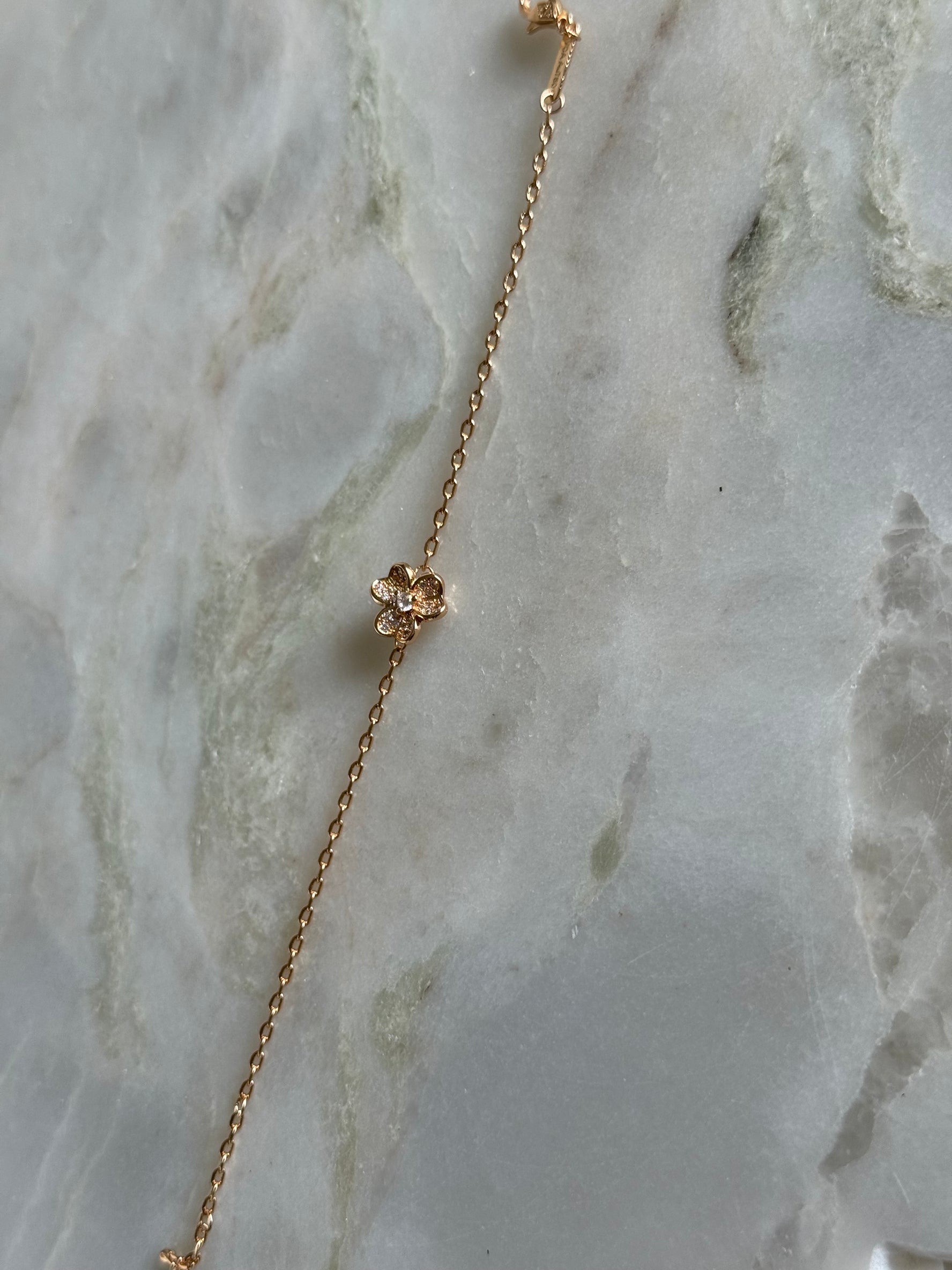 VK Style Rose Gold Zircon Flower Bracelet
