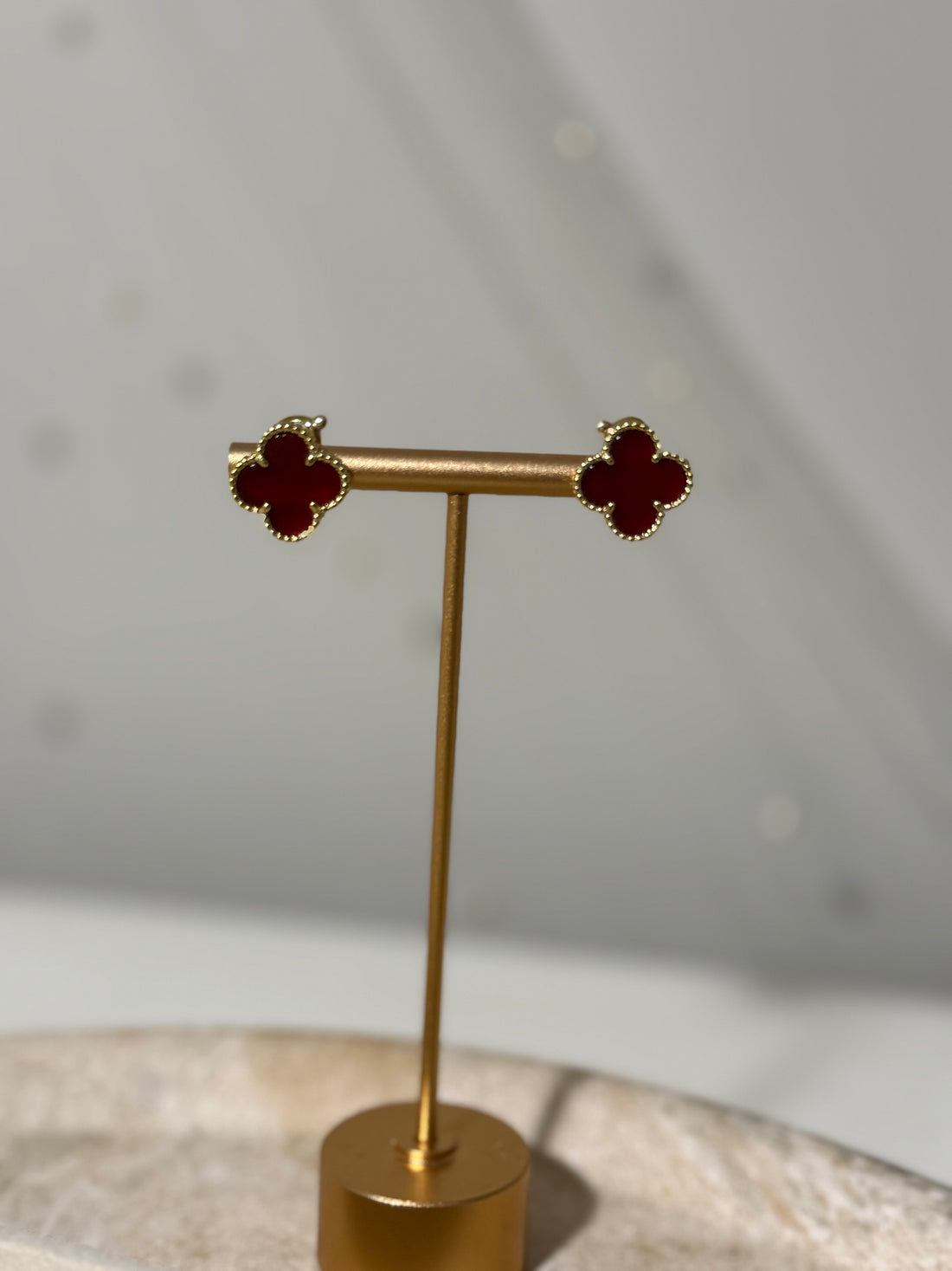 VK Style Maroon Flower Earrings
