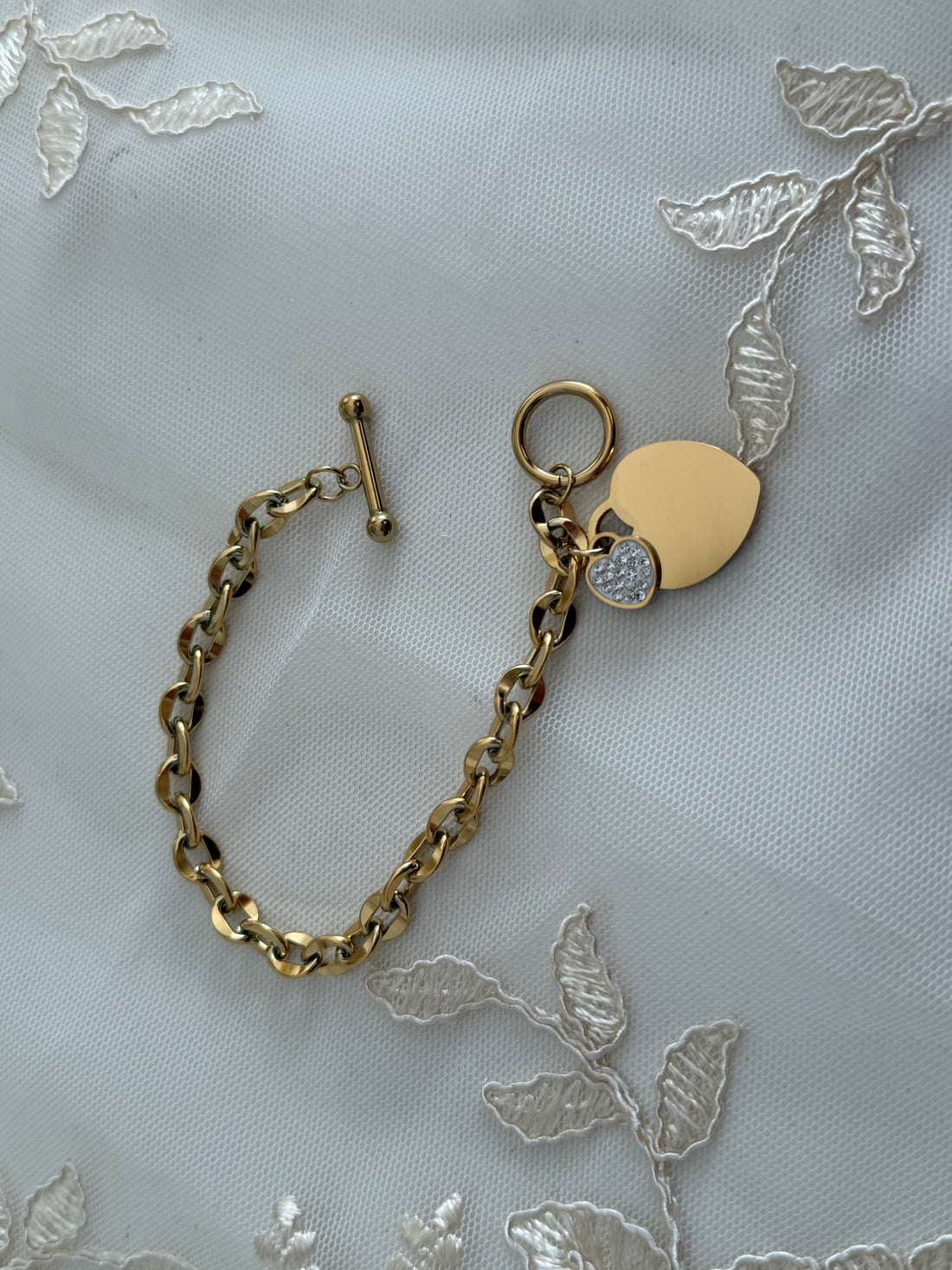 Double Heart Chain Bracelet