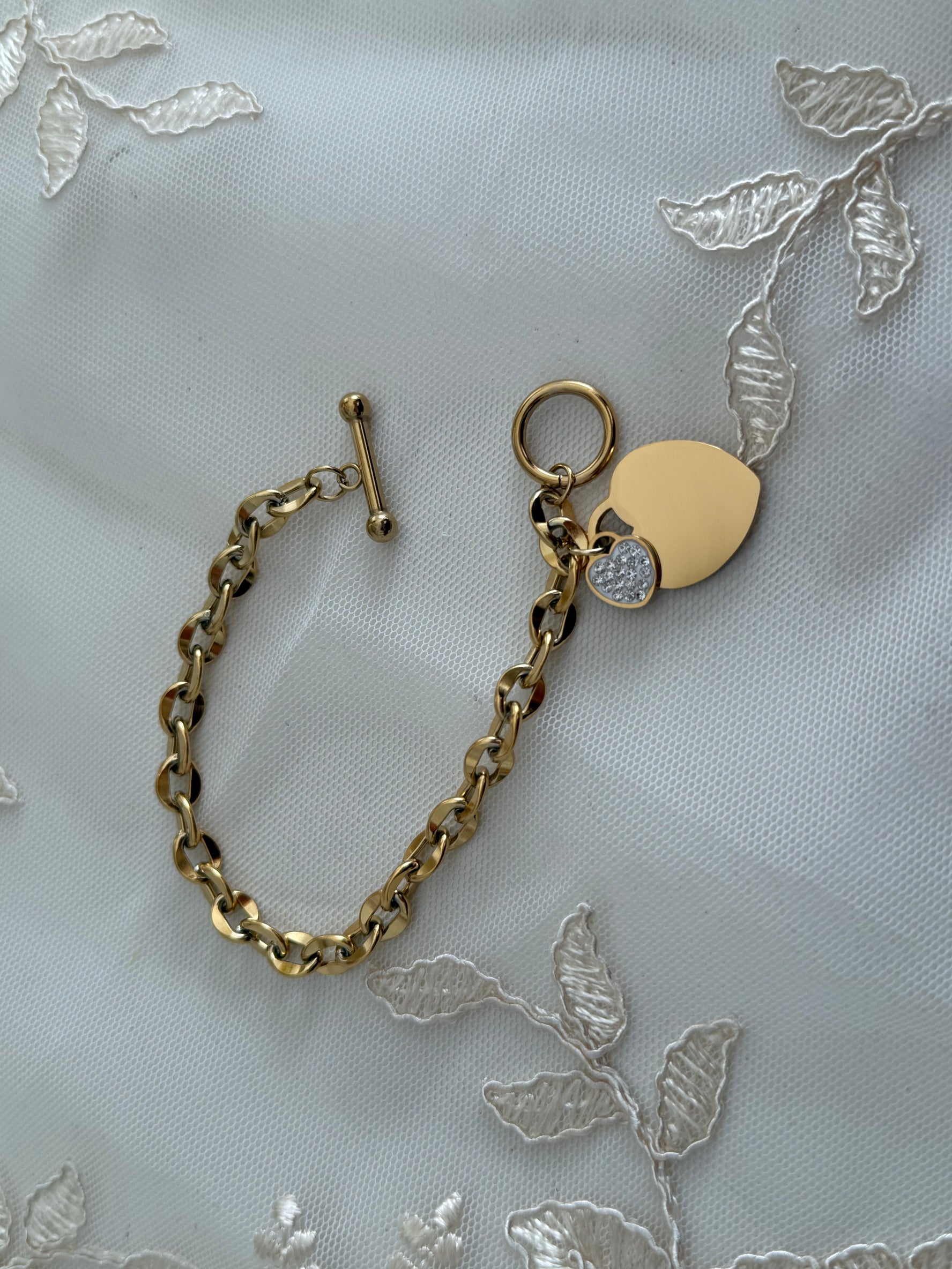 Double Heart Chain Bracelet