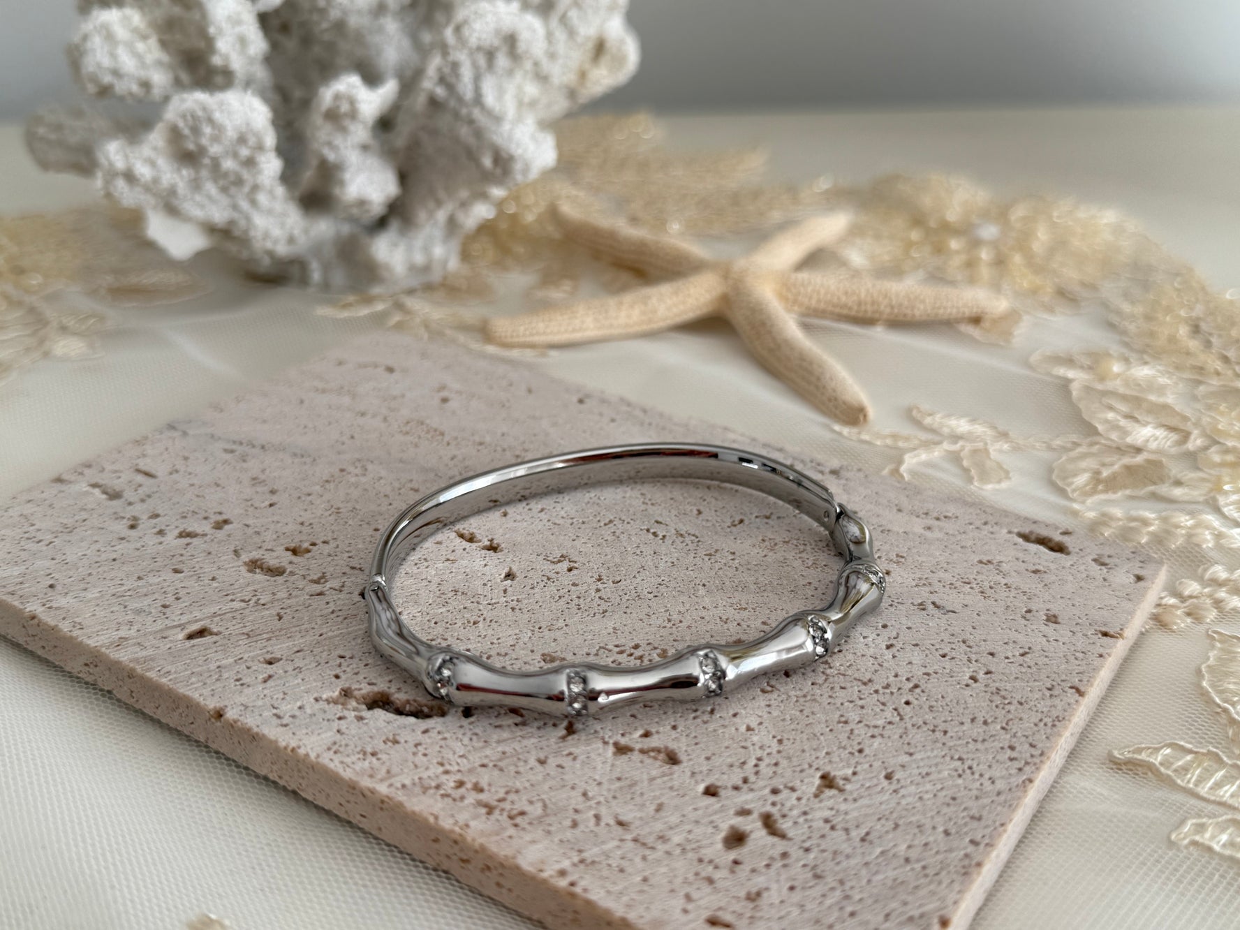 Bamboo Silver Bangle