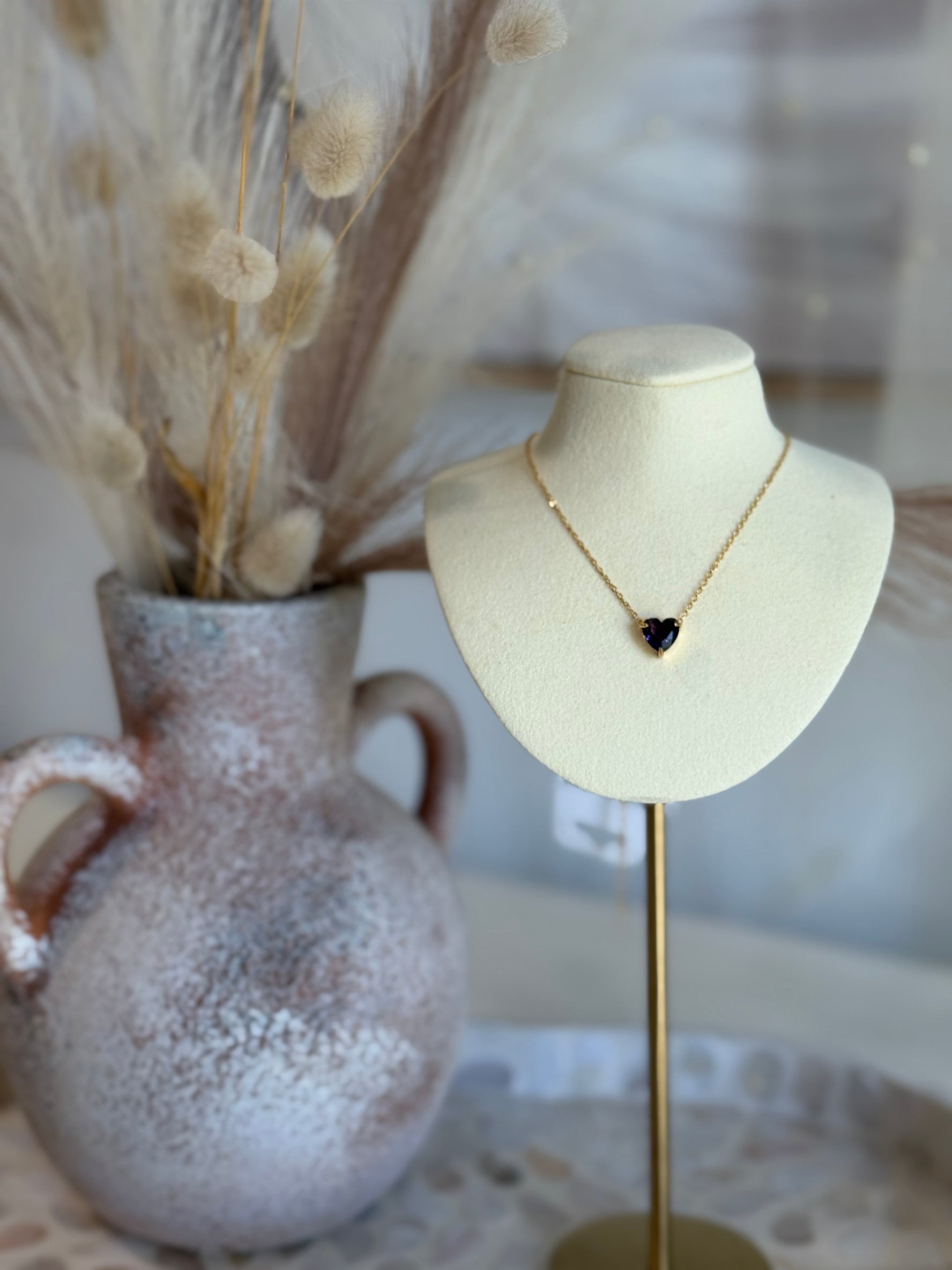 Purple Tiny Heart Necklace