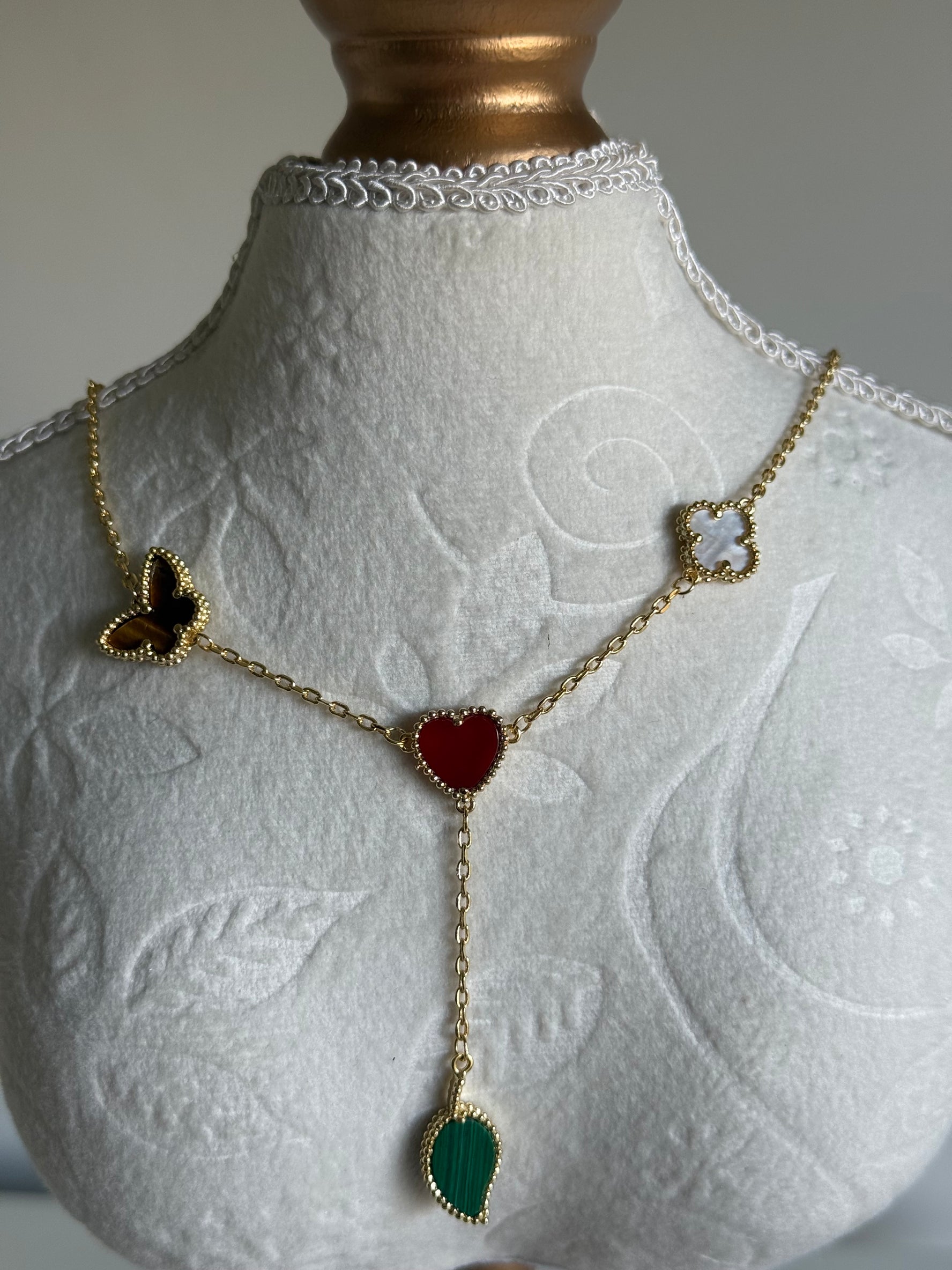 VK Style Butterfly Heart Leaf Flower Necklace