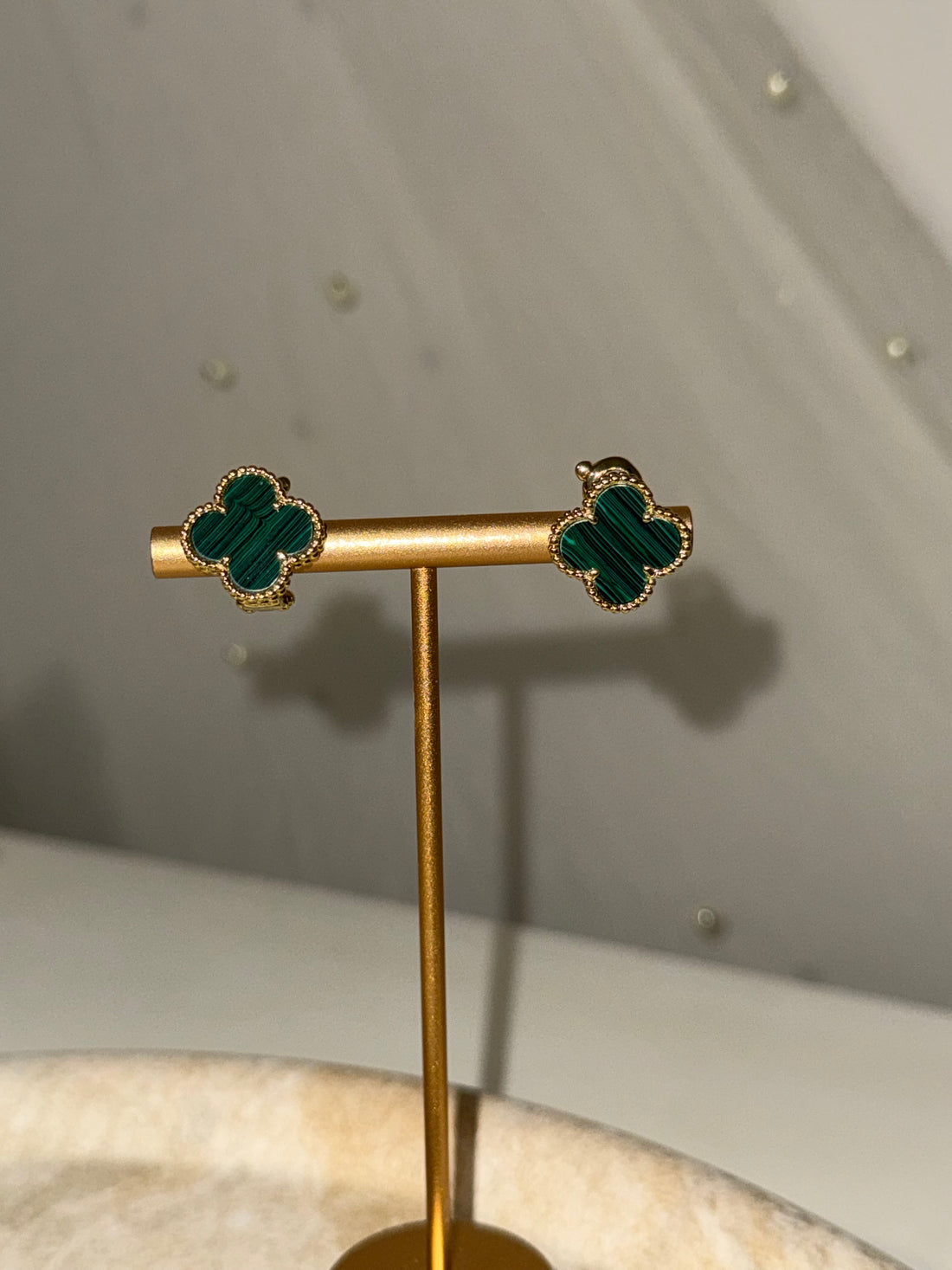 VK Style Green Flower Earrings