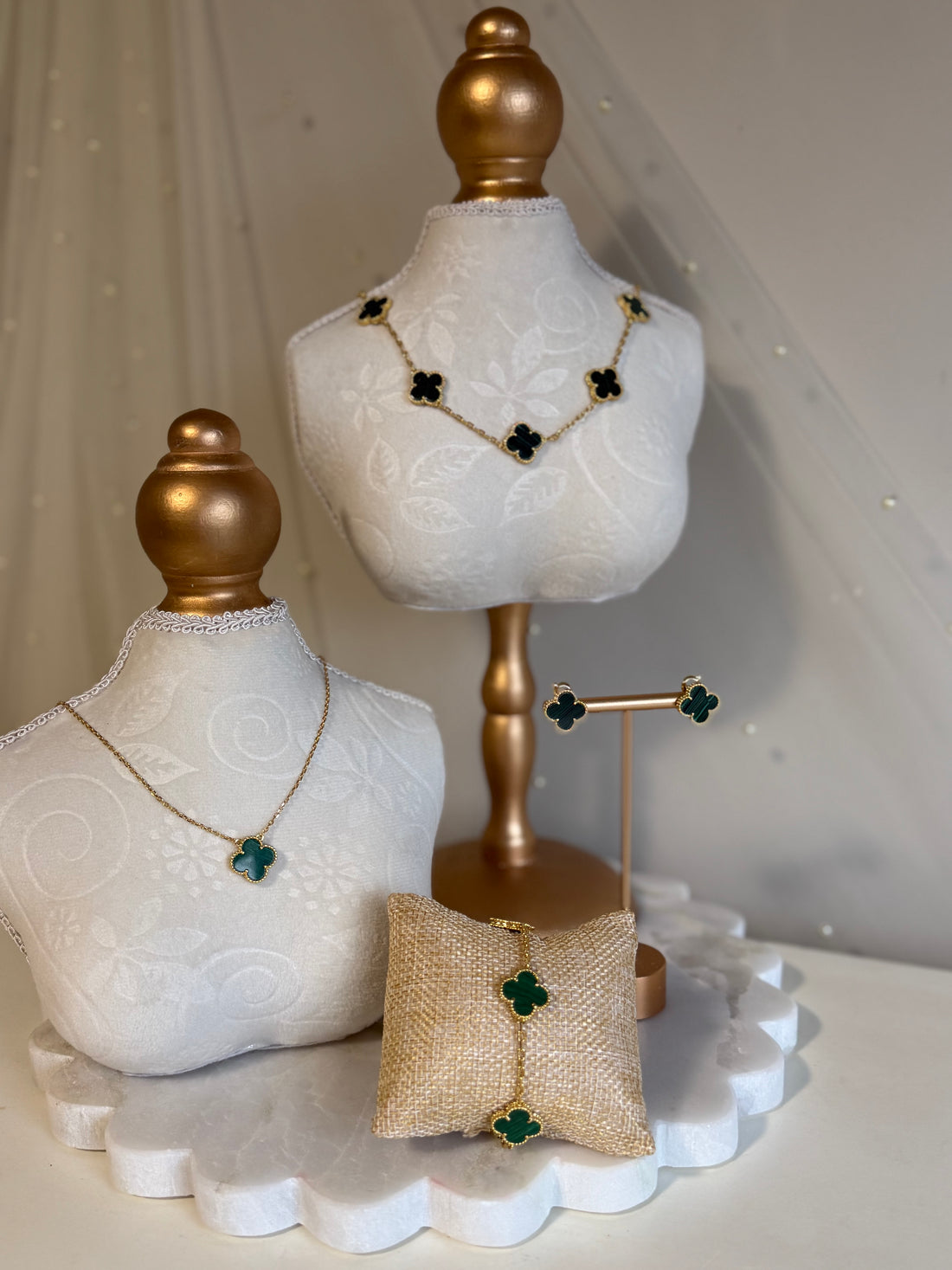 VK Style Green Flower Earrings