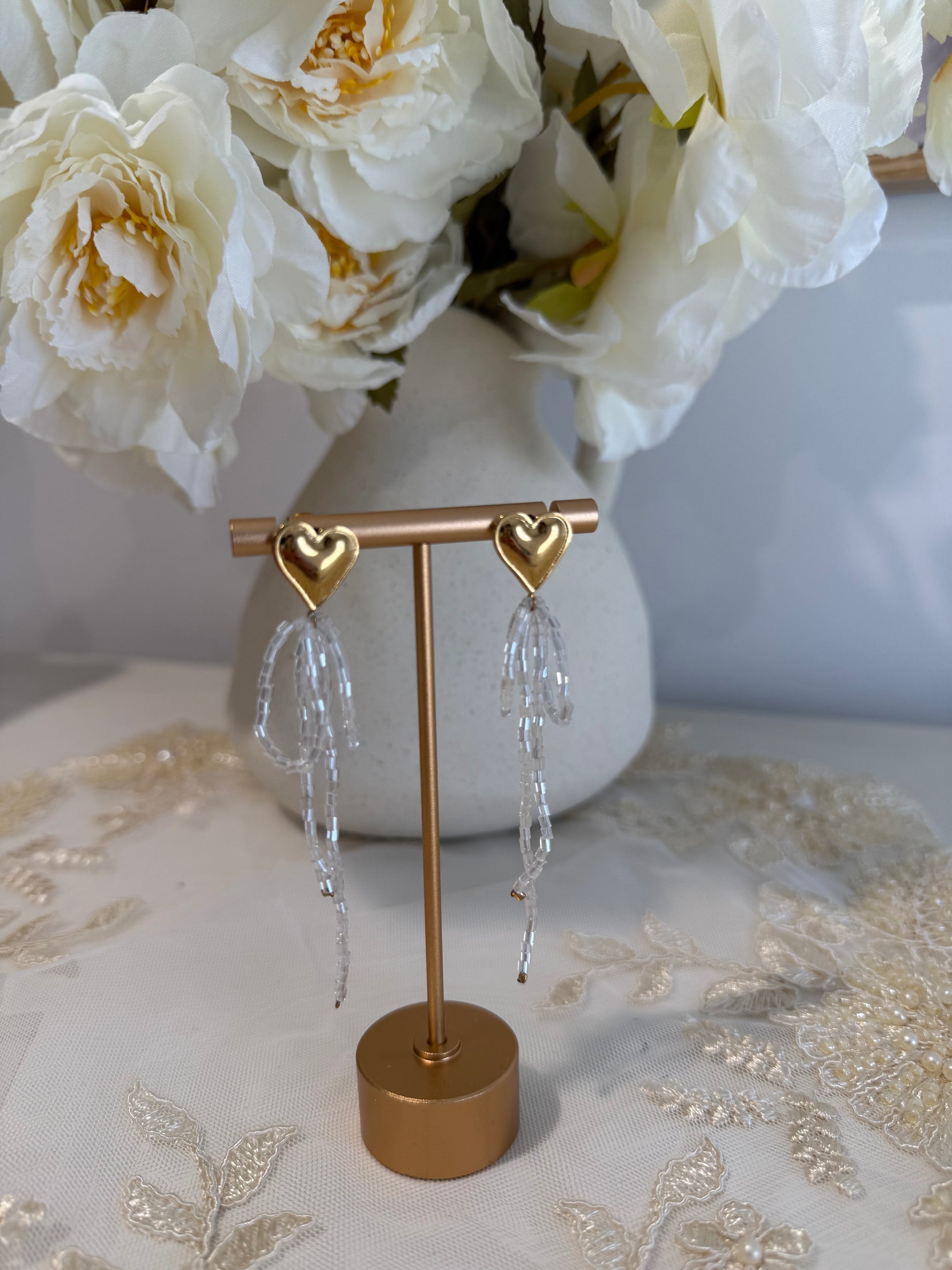 Heart Shape Butterfly Earrings