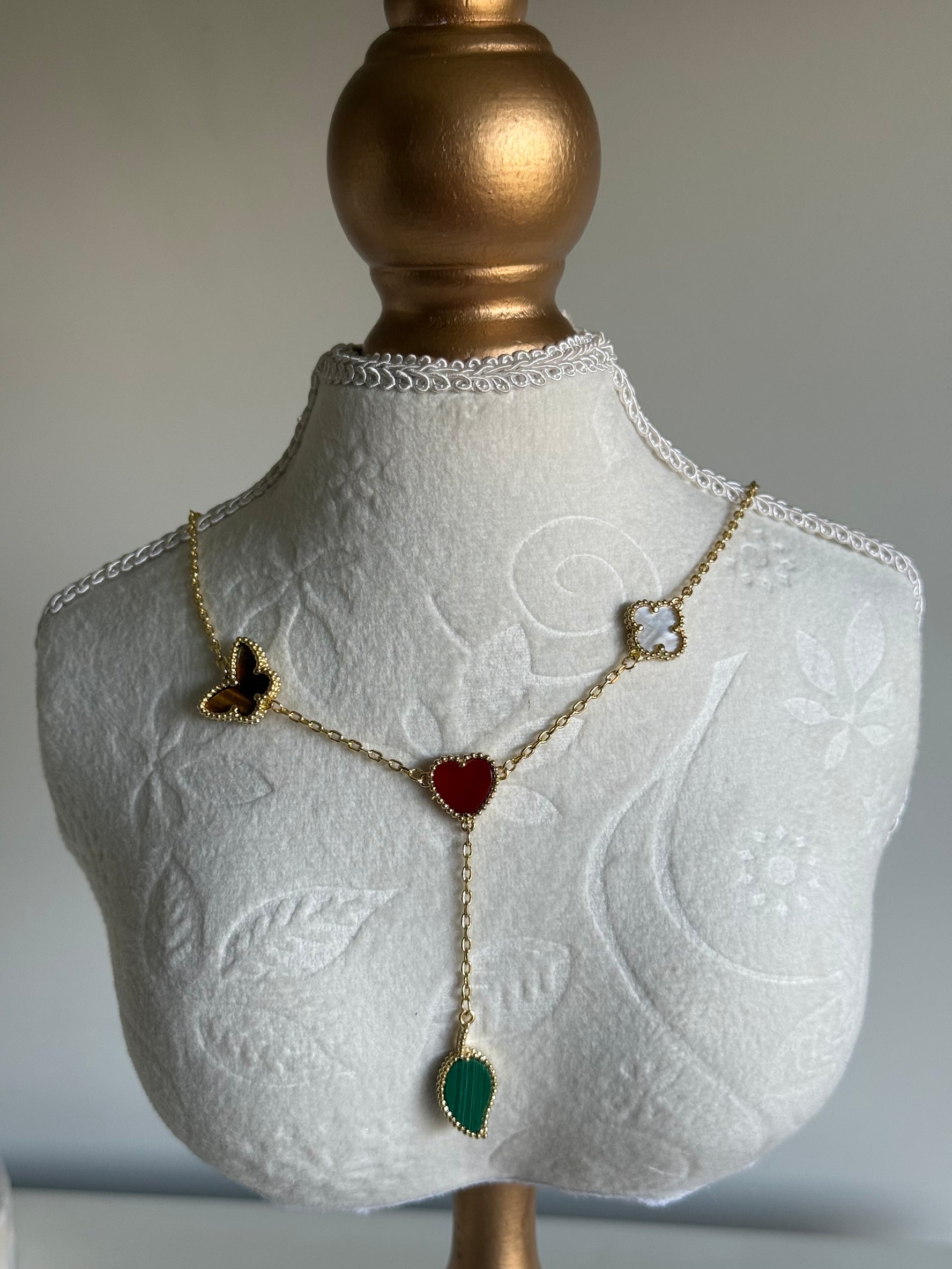 VK Style Butterfly Heart Leaf Flower Necklace