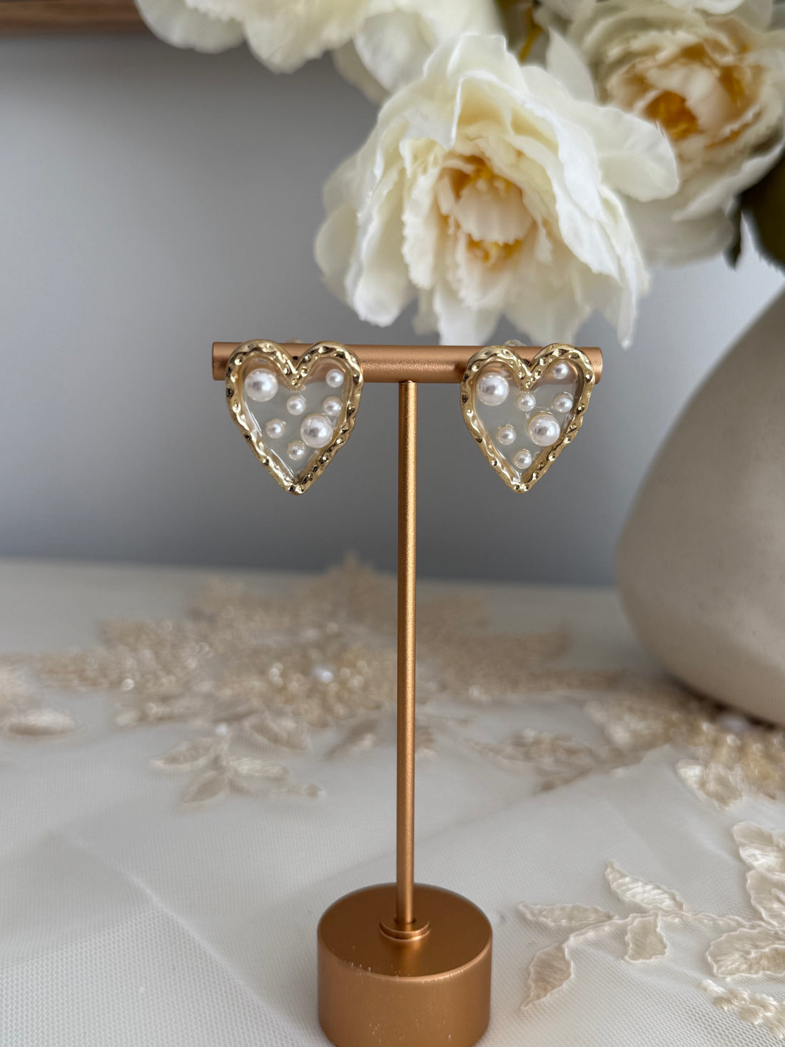 Love Heart Pearl Earrings