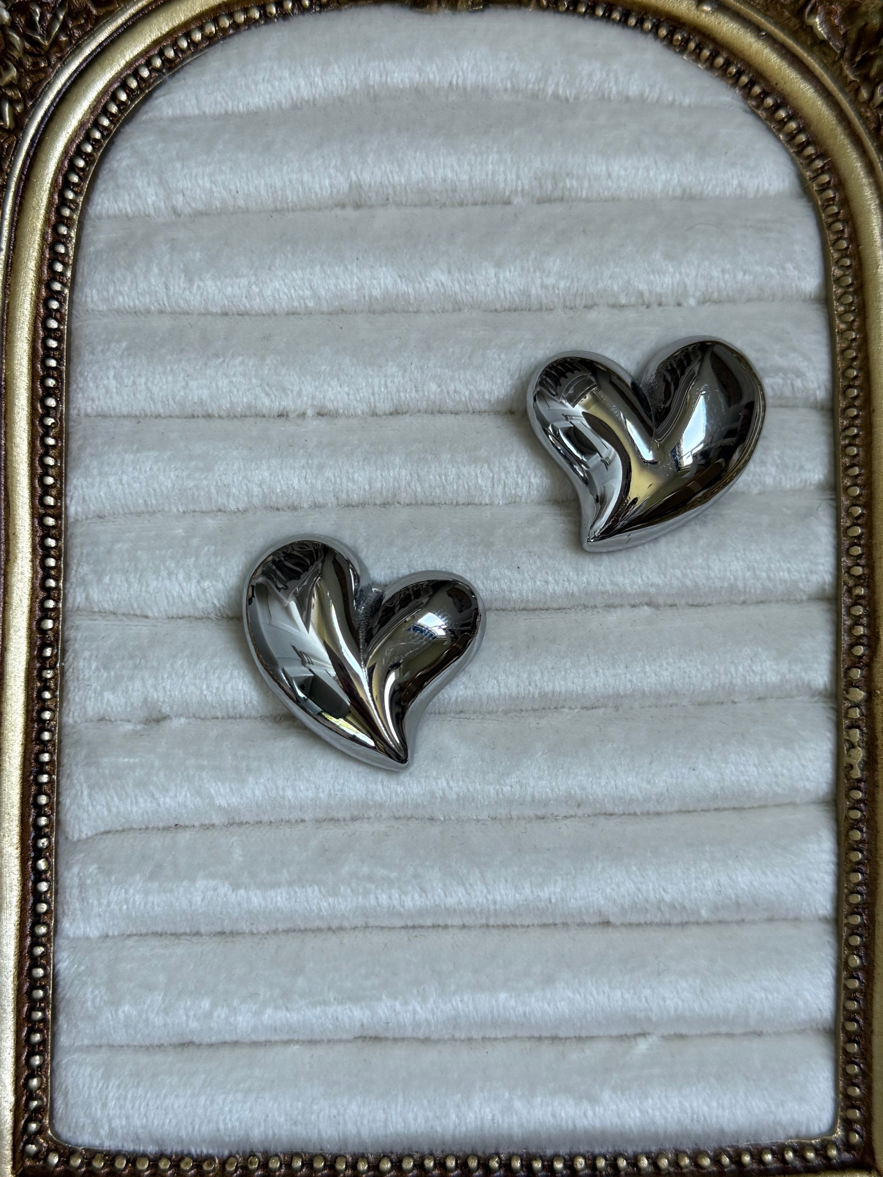 Bubble Heart Silver Earrings
