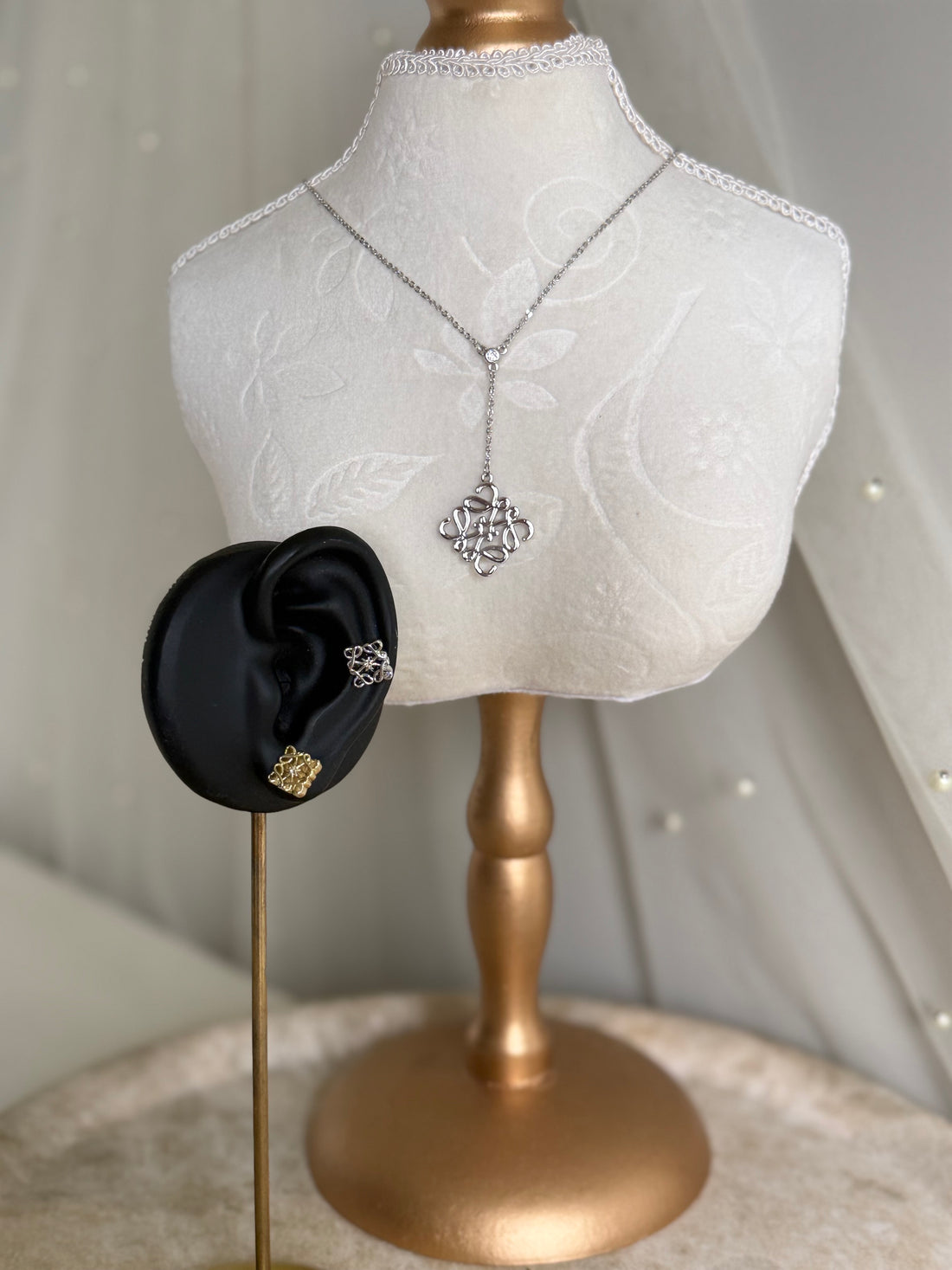 Loewe Style Silver  Necklace