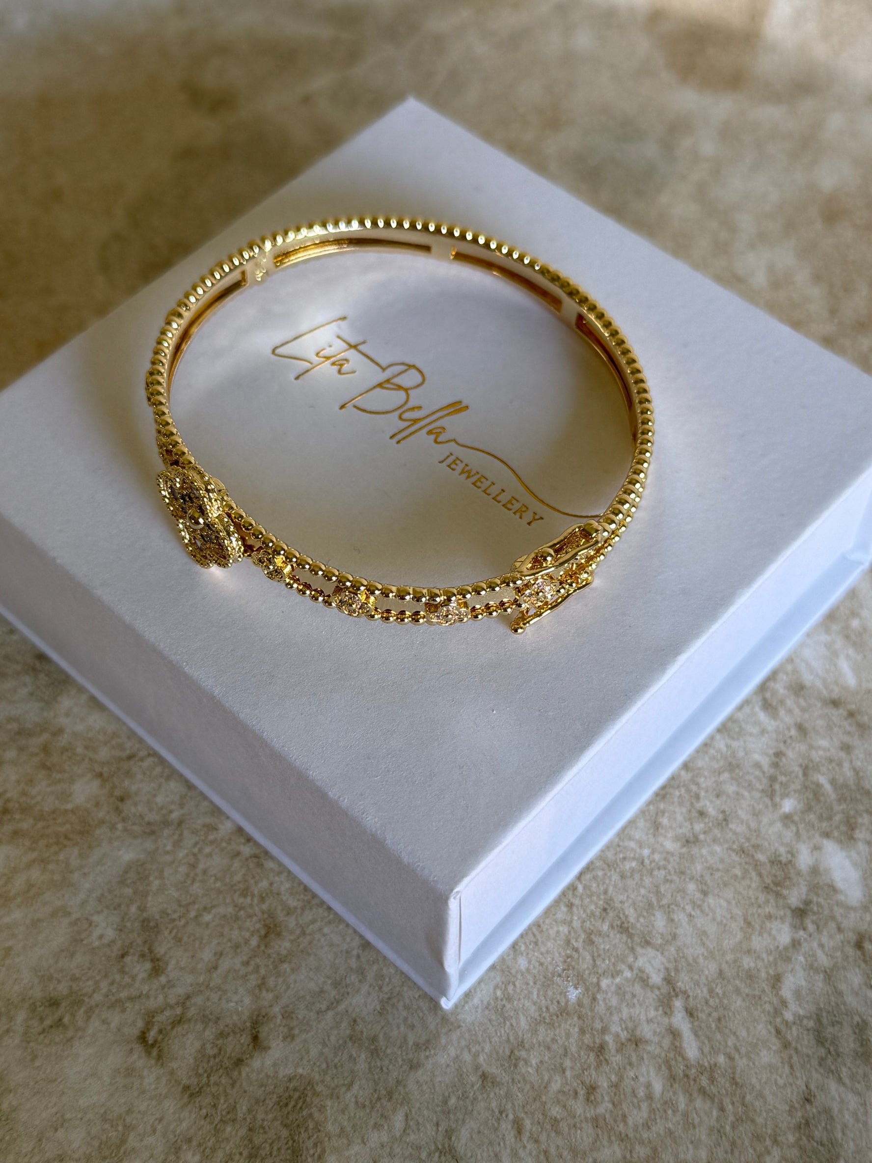 VK Gold Flower Stylish Bangle