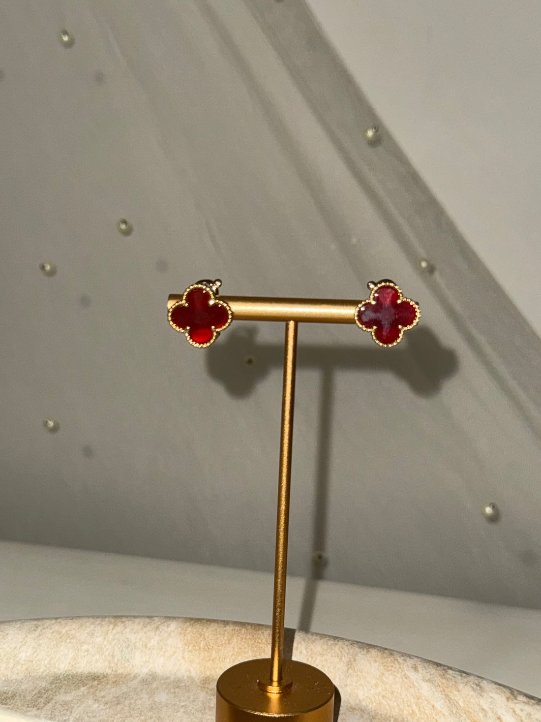 VK Style Maroon Flower Earrings