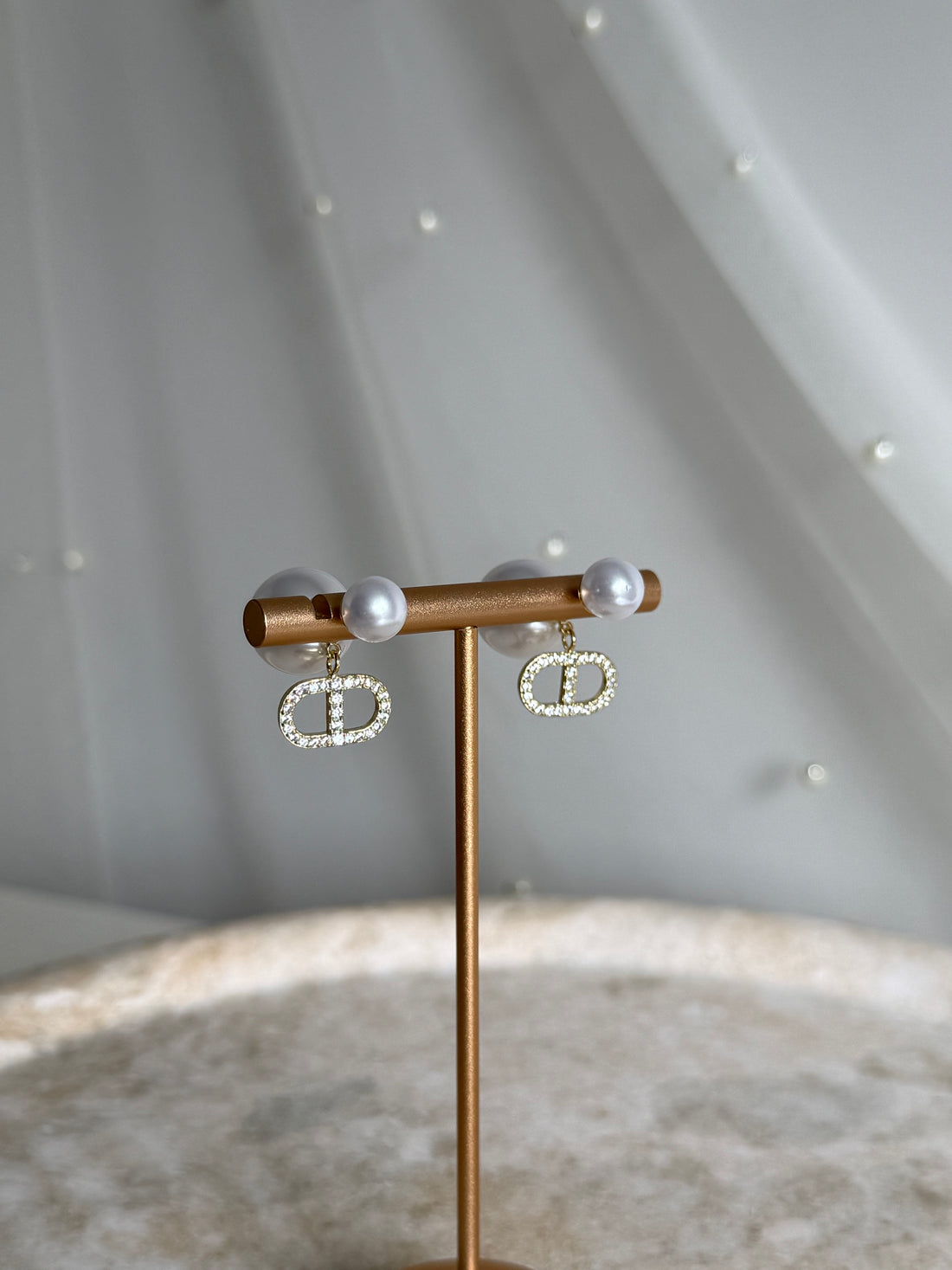 V Pearl Style Earrings