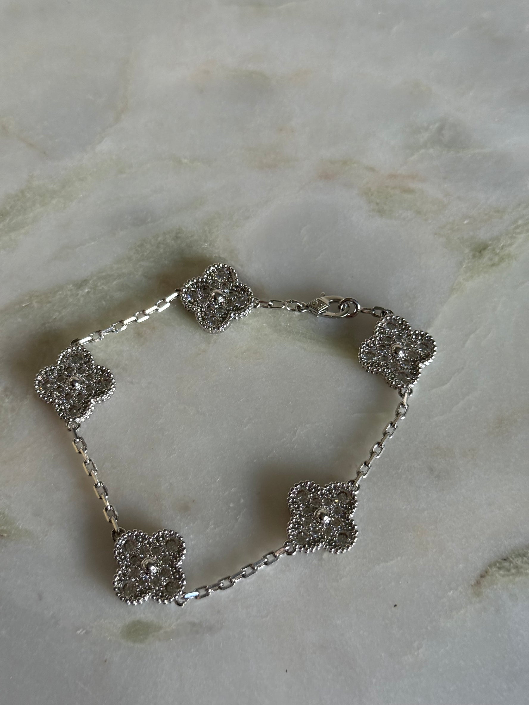VK Style Zircon Silver Bracelet
